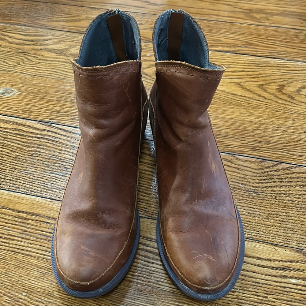 Chaco Cataluna booties.  Size 11.  Brown, zip back. Leather upper, rubber soles.